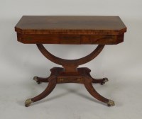 Lot 285 - A Regency rosewood brass inlaid fold-over card...