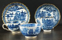 Lot 7 - Four pieces of blue and white Caughley...