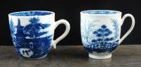 Lot 19 - Two Caughley coffee cups, circa 1780-90, the...