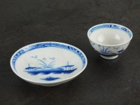 Lot 29 - A Caughley toy tea bowl and saucer, painted in...