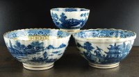 Lot 68 - Three Caughley bowls, circa 1780,...