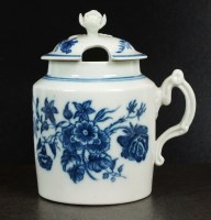 Lot 73 - A Caughley wet mustard pot and cover, circa...