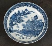 Lot 127 - A rare Caughley large saucer dish, circa...