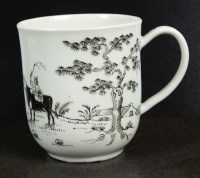 Lot 137 - A Worcester coffee cup, circa 1754, pencilled...