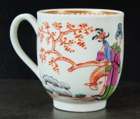 Lot 153 - A Worcester polychrome coffee cup, circa 1760,...