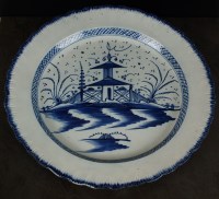 Lot 197 - An 18th century pearlware charger, possibly...