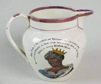 Lot 249 - A Sunderland lustre jug, circa 1820, depicting...