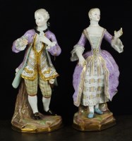 Lot 275 - A pair of Continental porcelain figures, late...