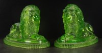 Lot 308 - A pair of John Derbyshire green uranium glass...