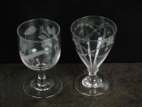 Lot 317 - Two 19th century glass rummers, the first a...