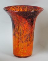 Lot 327 - A Monart glass vase, circa 1930s. the orange...