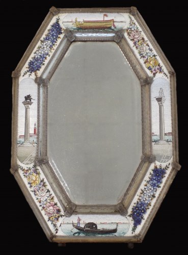 Lot 336 - A Venetian glass mosaic mirror, second half...
