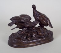 Lot 337 - A French Animalier group, 'Family of partridge'...