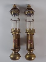 Lot 348 - A pair of Victorian GWR brass wall mounted...