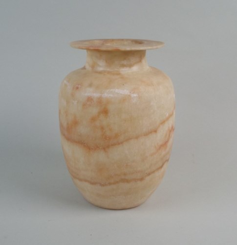 Lot 352 - An Egyptian style alabaster vase with flared...