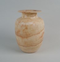 Lot 352 - An Egyptian style alabaster vase with flared...