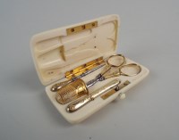Lot 362 - A 19th century ivory necessaire, of...
