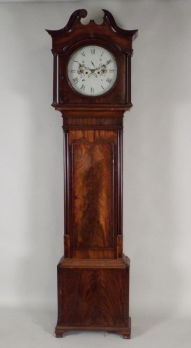 Lot 374 - A William IV mahogany eight day longcase clock...