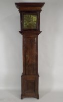 Lot 384 - An 18th century oak 30 hour longcase clock,...