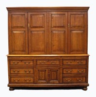 Lot 400 - An early 19th century oak housekeeper's...