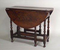 Lot 402 - A late 17th century oak gate-leg breakfast...