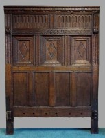 Lot 416 - An oak bedstead constructed using elements of...