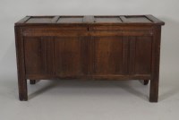 Lot 417 - An early 18th century joined oak coffer, the...