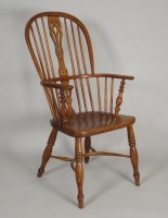 Lot 420 - A mid 19th century ash and elm Windsor...
