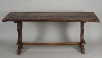 Lot 421 - A 16th century style oak refectory type side...