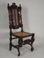 Lot 423 - A William and Mary walnut side chair, the...