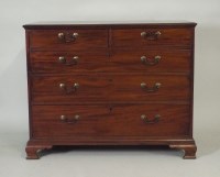 Lot 436 - A George III mahogany chest of two short over...