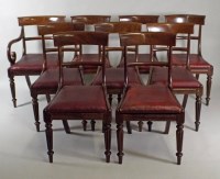 Lot 438 - A set of nine William IV mahogany dining...