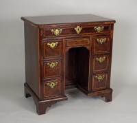 Lot 445 - A George II style mahogany boxwood line strung...