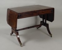 Lot 452 - A Regency mahogany ebony line strung sofa...