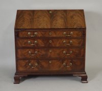 Lot 453 - A George III mahogany fall front bureau, the...