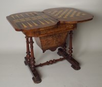 Lot 455 - A mid Victorian figured walnut and marquetry...