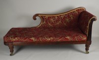 Lot 456 - An early Victorian rosewood scroll end chaise...