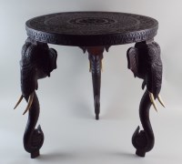 Lot 474 - A late 19th century hardwood Indian elephant...
