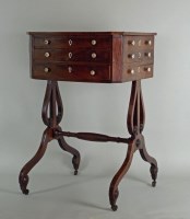 Lot 477 - A Regency mahogany crossbanded work table, the...