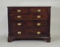 Lot 478 - A George III mahogany chest of two short over...