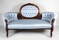 Lot 487 - An early Victorian walnut sofa, the central...
