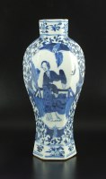 Lot 34 - A Chinese blue and white baluster vase, 19th...