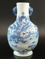 Lot 53 - A Chinese blue and white vase, late 19th...