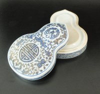 Lot 76 - A Chinese porcelain blue and white ink palette...