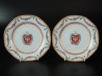 Lot 90 - A pair of Chinese export porcelain armorial...