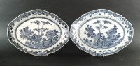 Lot 93 - Two Chinese export blue and white platters,...