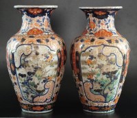 Lot 111 - A pair of Japanese Imari vases, Meiji Period,...