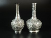 Lot 148 - A Chinese export silver miniature bottle vase,...