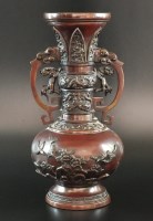 Lot 155 - A Japanese bronze vase, 20th century, with...