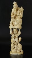 Lot 161 - A Japanese carved marine ivory okimono, Meiji...